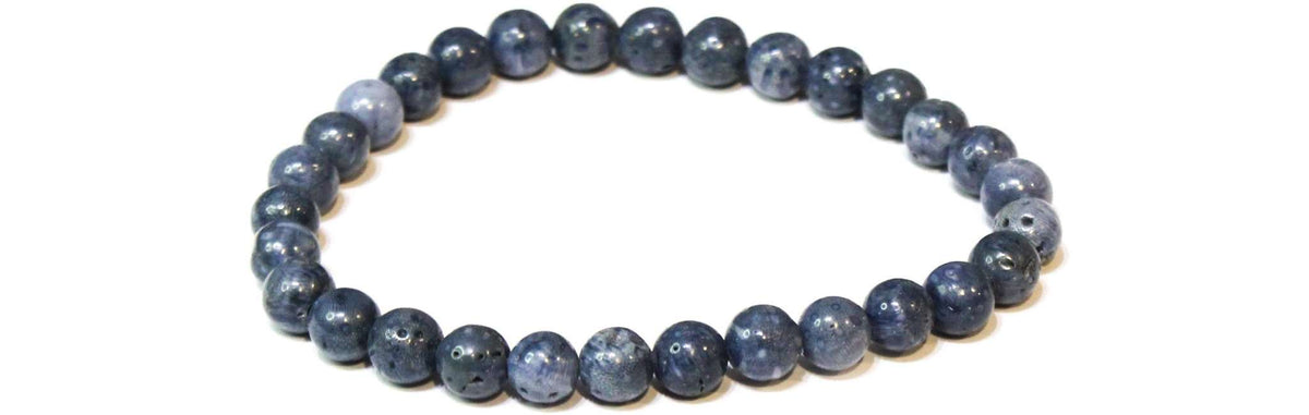 Blue Coral Round Bead Bracelet - Diplomatic Calm