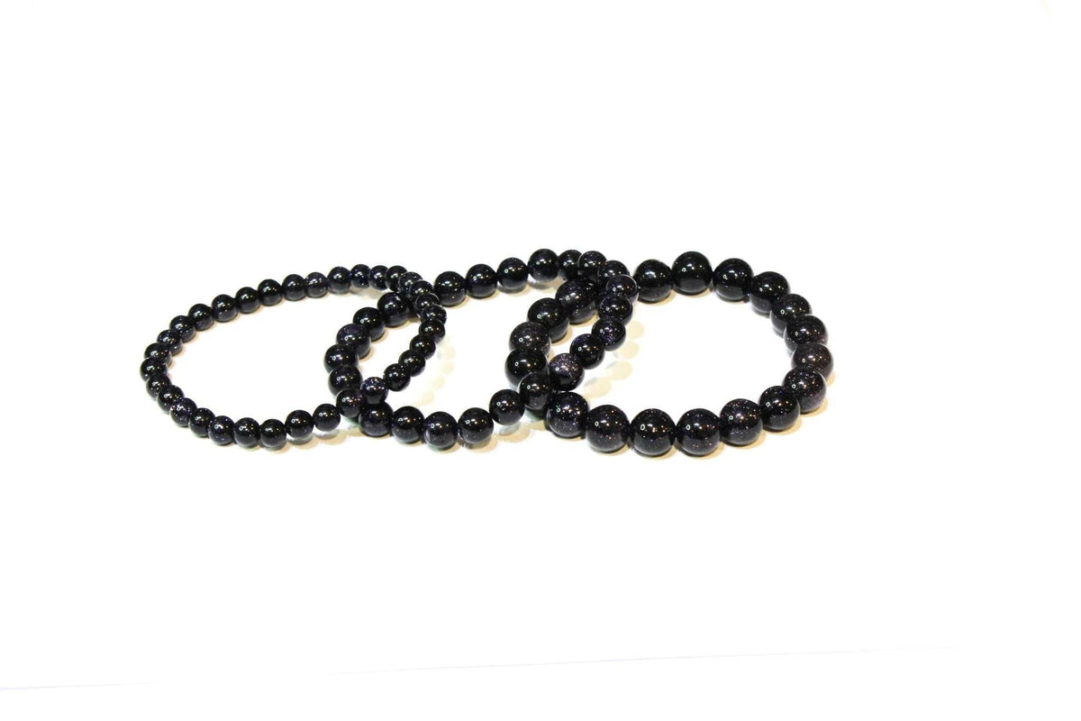 Blue Goldstone Round Bead Bracelet - Dream Translation