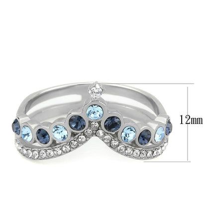 Stainless Steel Multi Crystal Ring