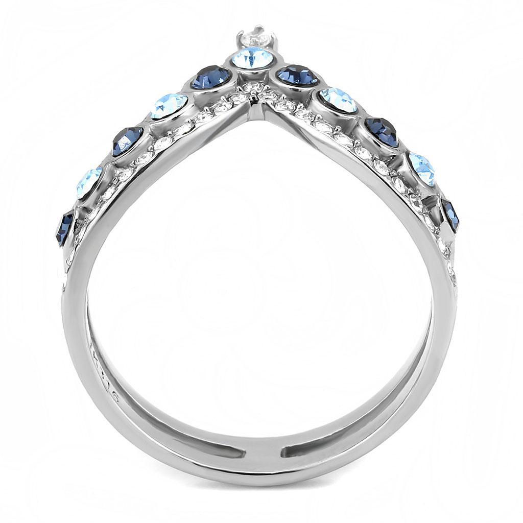 Stainless Steel Multi Crystal Ring