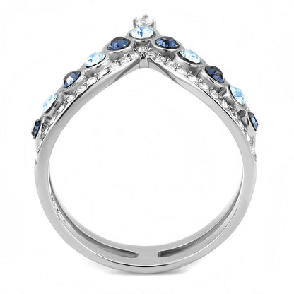 Stainless Steel Multi Crystal Ring