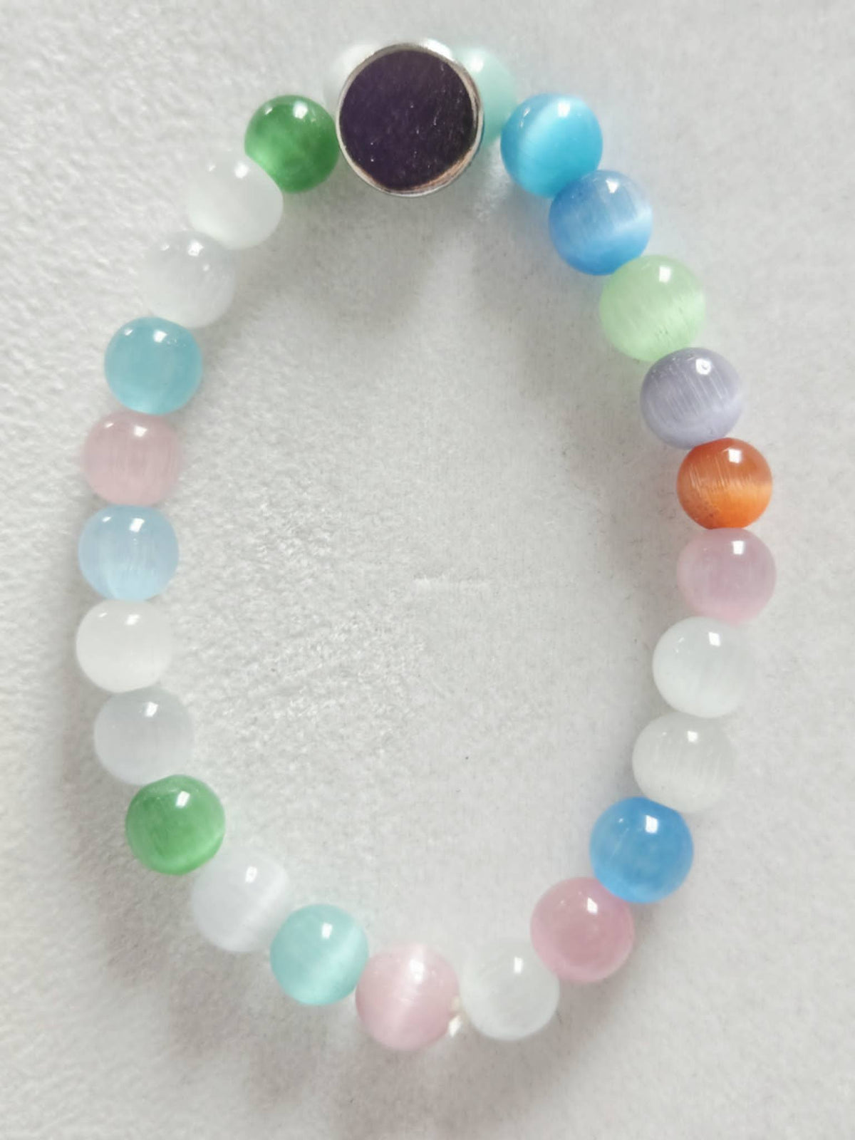 Cat's Eye Glass Stretch Bracelet