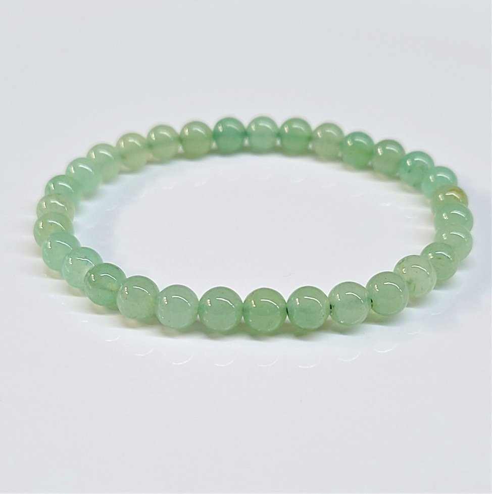 Green Aventurine Round Bead Bracelet - Loving Prosperity