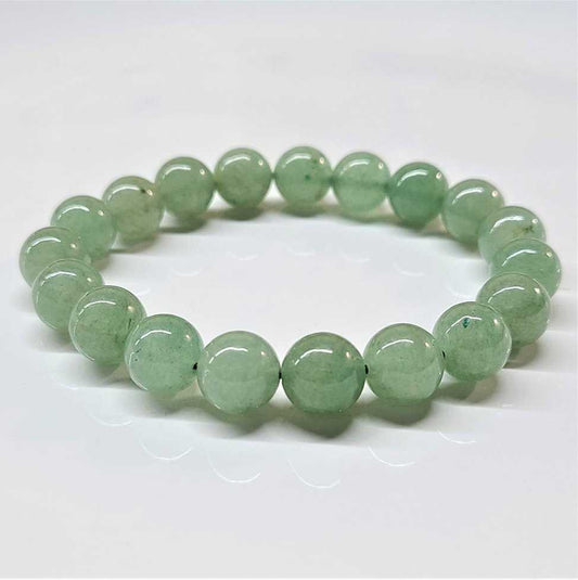 Green Aventurine Round Bead Bracelet - Loving Prosperity