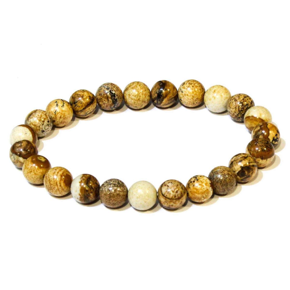 Picture Jasper Round Bead Bracelet - Creative Grounding