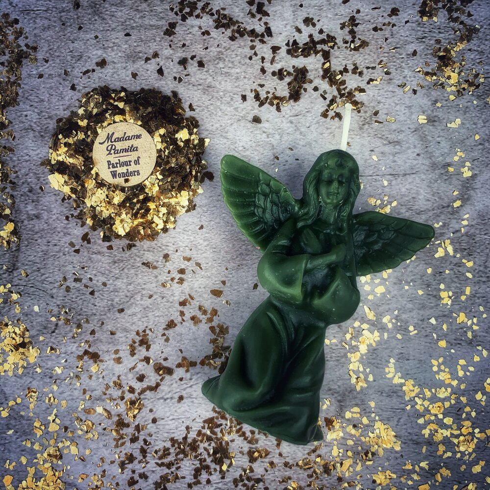 Beeswax Angel Spell Candle - Connect with Spirit Guides & Divine Blessings Magic