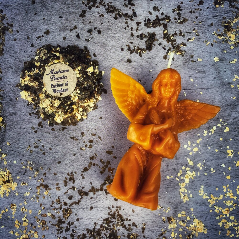Beeswax Angel Spell Candle - Connect with Spirit Guides & Divine Blessings Magic