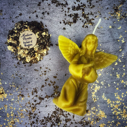 Beeswax Angel Spell Candle - Connect with Spirit Guides & Divine Blessings Magic