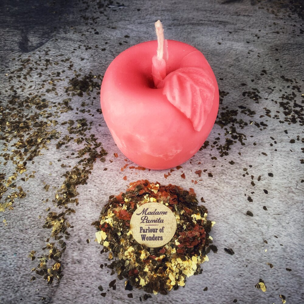 Beeswax Apple of Avalon Spell Candle - Love & Abundance Magic