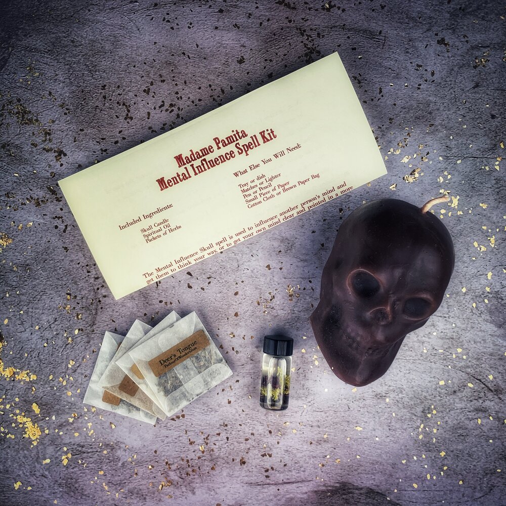 Mental Influence Skull Candle Spell Kit - Mind Control & Mental Clarity