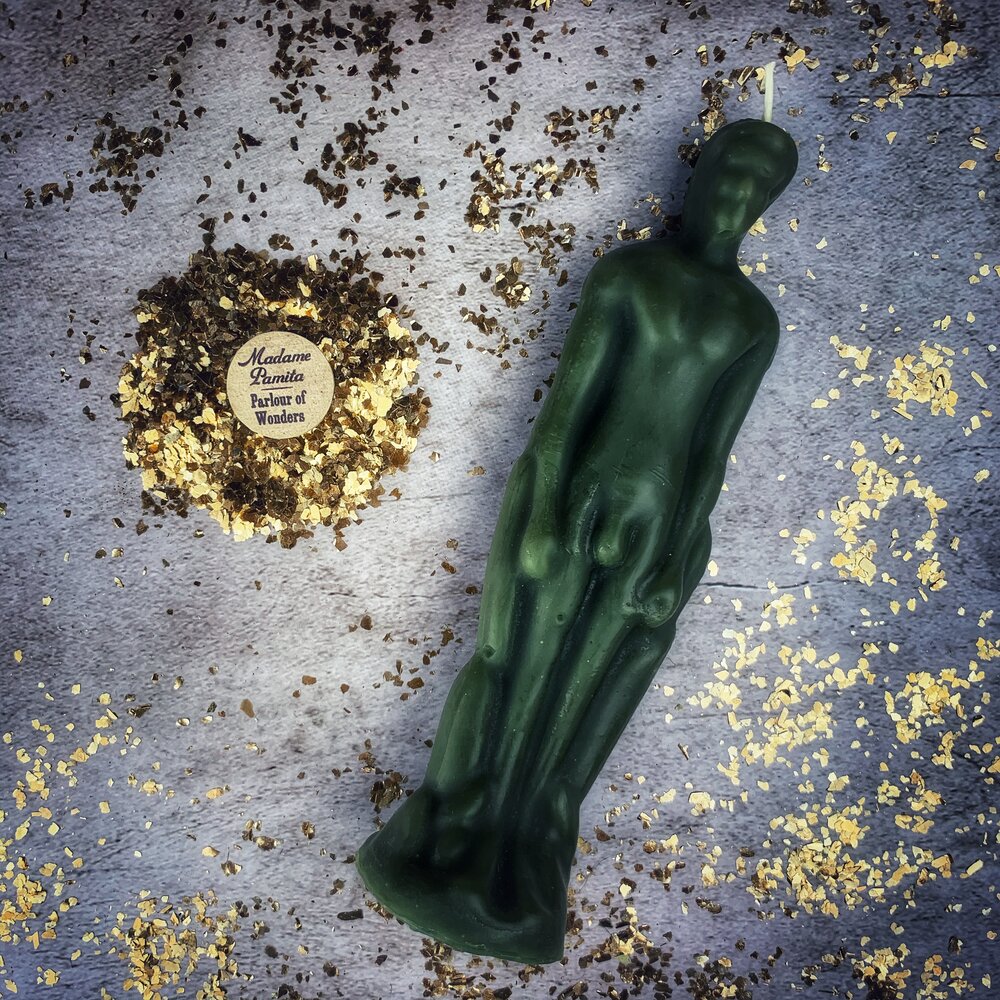 Beeswax Male Figural Spell Candle - Sympathetic Magic & Personal Power