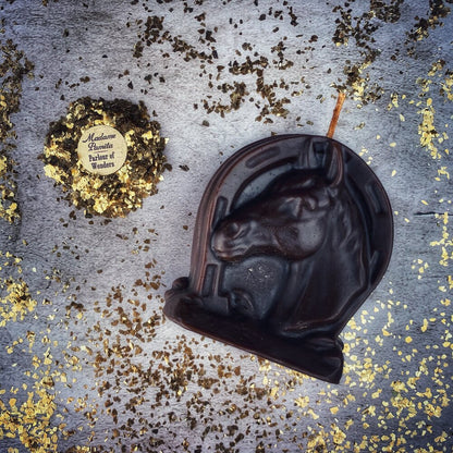 Beeswax Lucky Horseshoe Spell Candle - Luck & Power Magic
