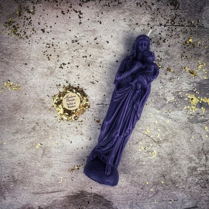 Beeswax Mother Mary Spell Candle - Divine Protection & Unconditional Love Magic