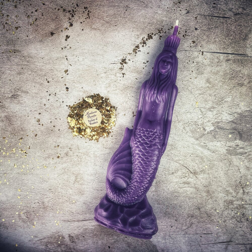 Beeswax Mermaid Magic Spell Candle - Love, Beauty & Water Goddess Magic
