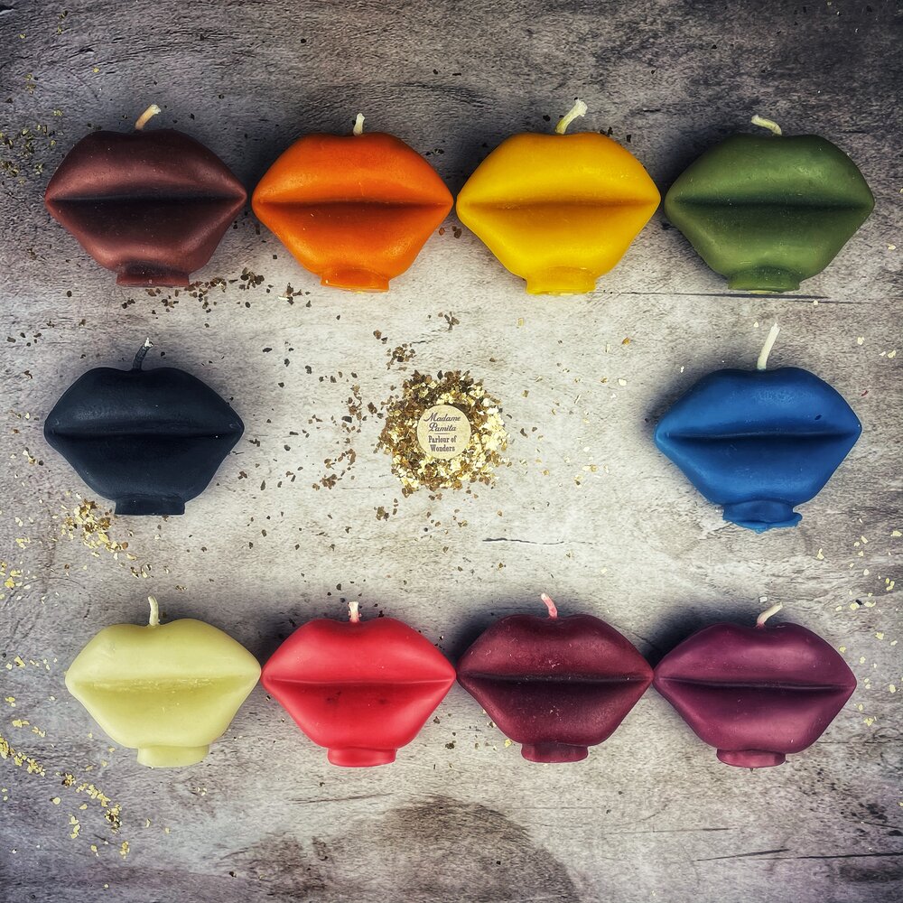 Beeswax Talk to Me Lips Spell Candle - Communication & Passion Magic