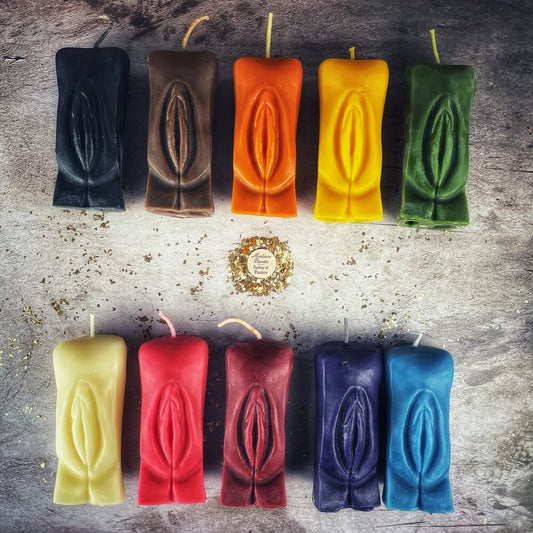 Beeswax Yoni Vulva Spell Candle - Passionate Love & Sex Magic