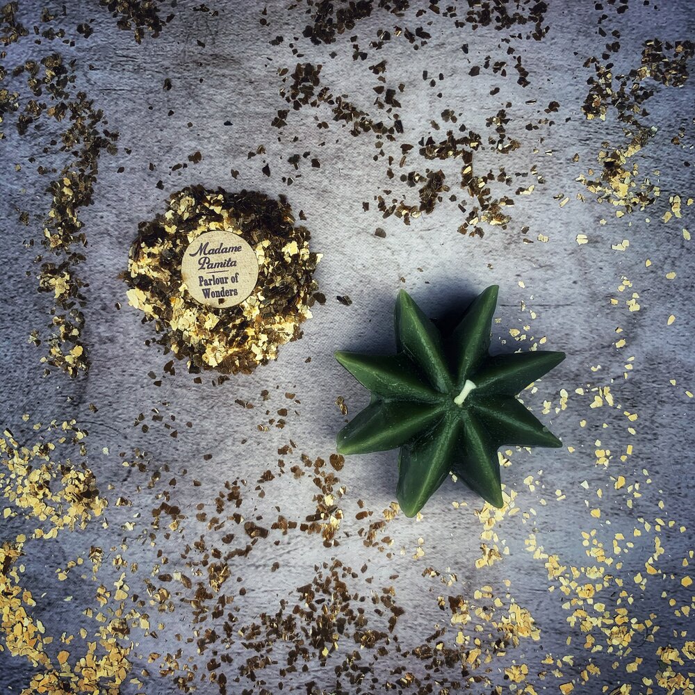 Beeswax Mystic Star Spell Candle - Manifestation & Spiritual Power Magic