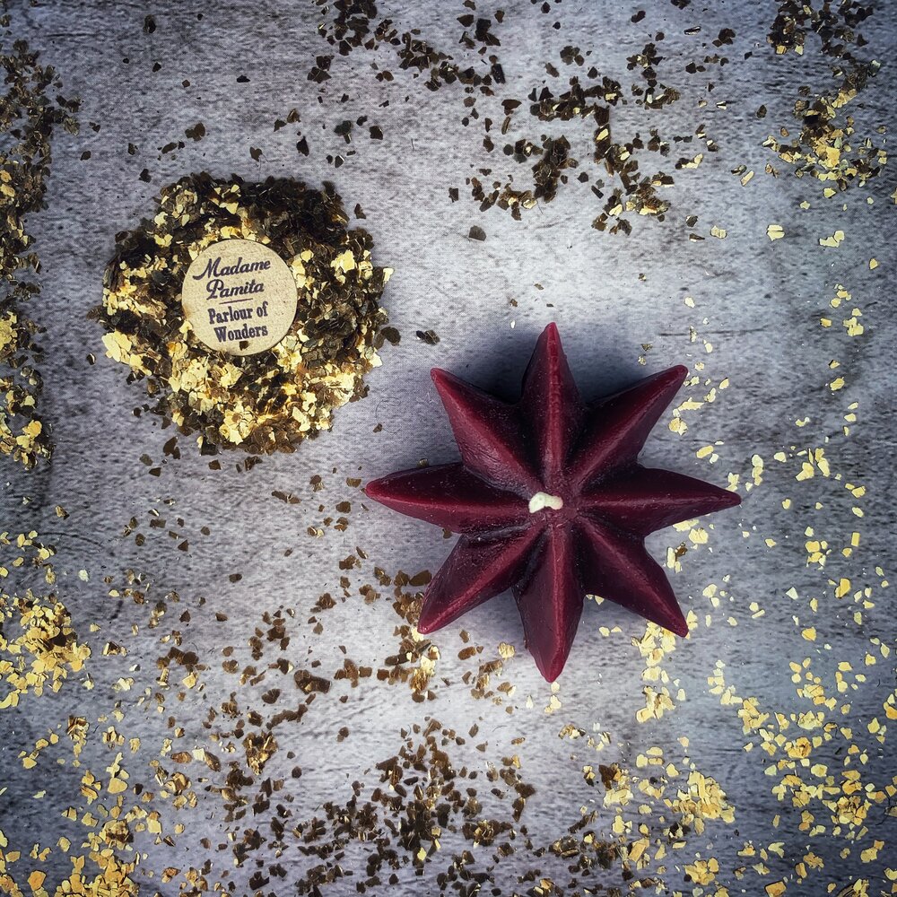Beeswax Mystic Star Spell Candle - Manifestation & Spiritual Power Magic