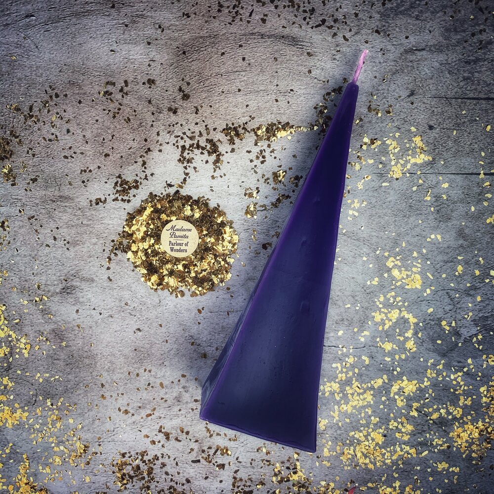 Beeswax Pyramid Spell Candle - Long-Lasting Success & Stability Magic