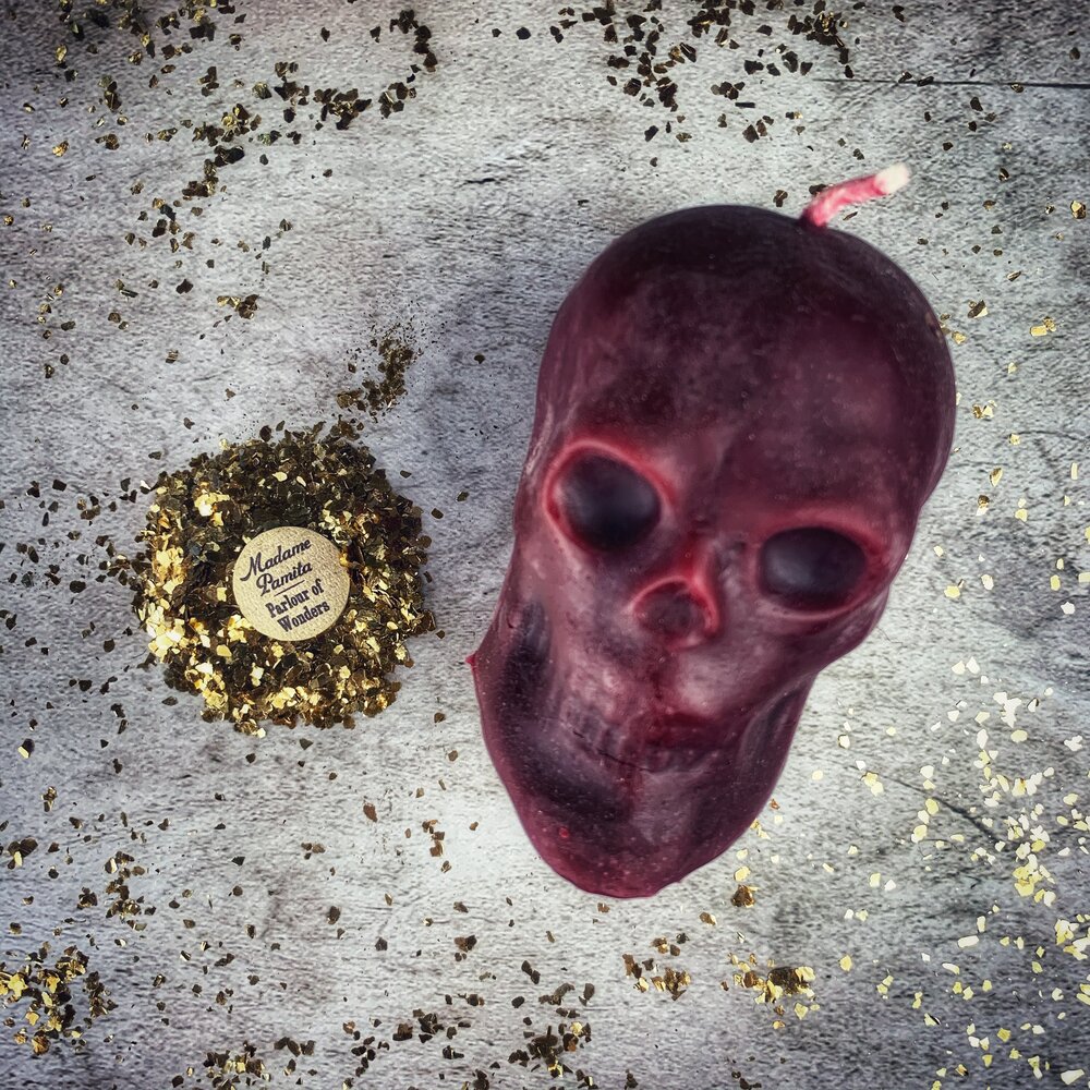 Beeswax Large Skull Spell Candle - Mind Influence & Ancestral Wisdom Magic
