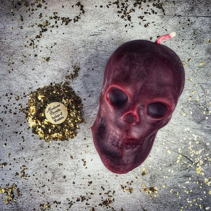 Beeswax Large Skull Spell Candle - Mind Influence & Ancestral Wisdom Magic