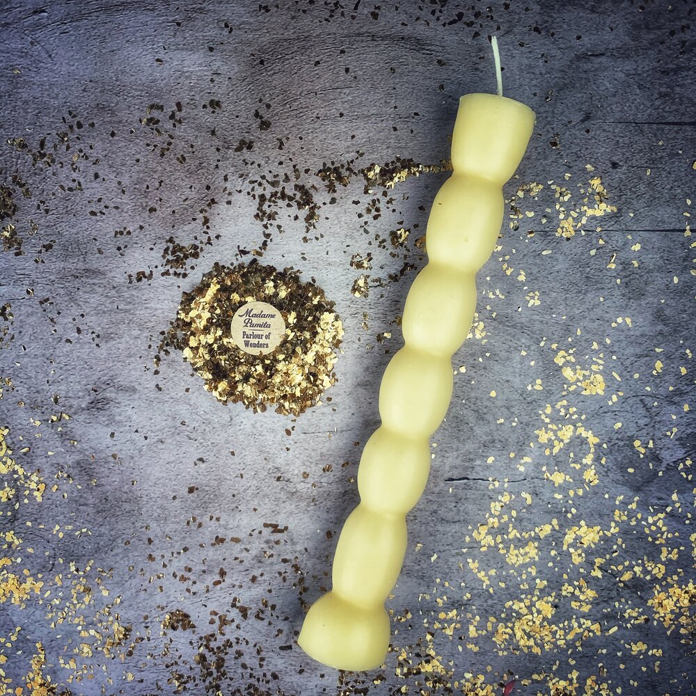 Beeswax Seven Knob Spell Candle - Seven-Day Manifestation Magic
