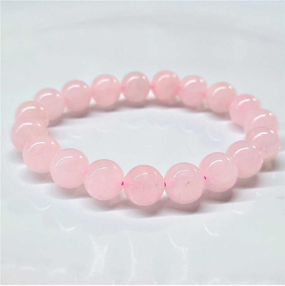Rose Quartz Round Bead Bracelet - Nurturing Love