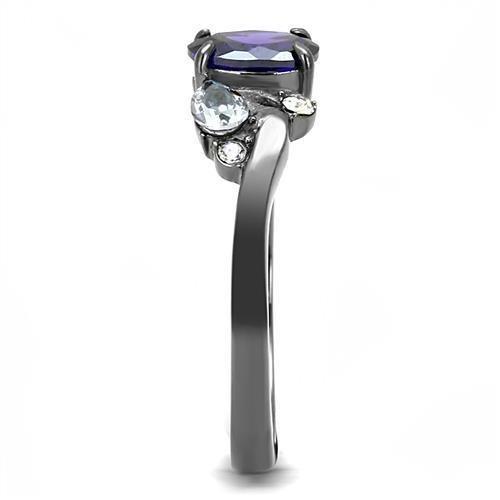 Light Black Stainless Steel Tanzanite Ring
