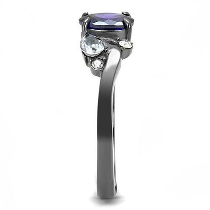 Light Black Stainless Steel Tanzanite Ring