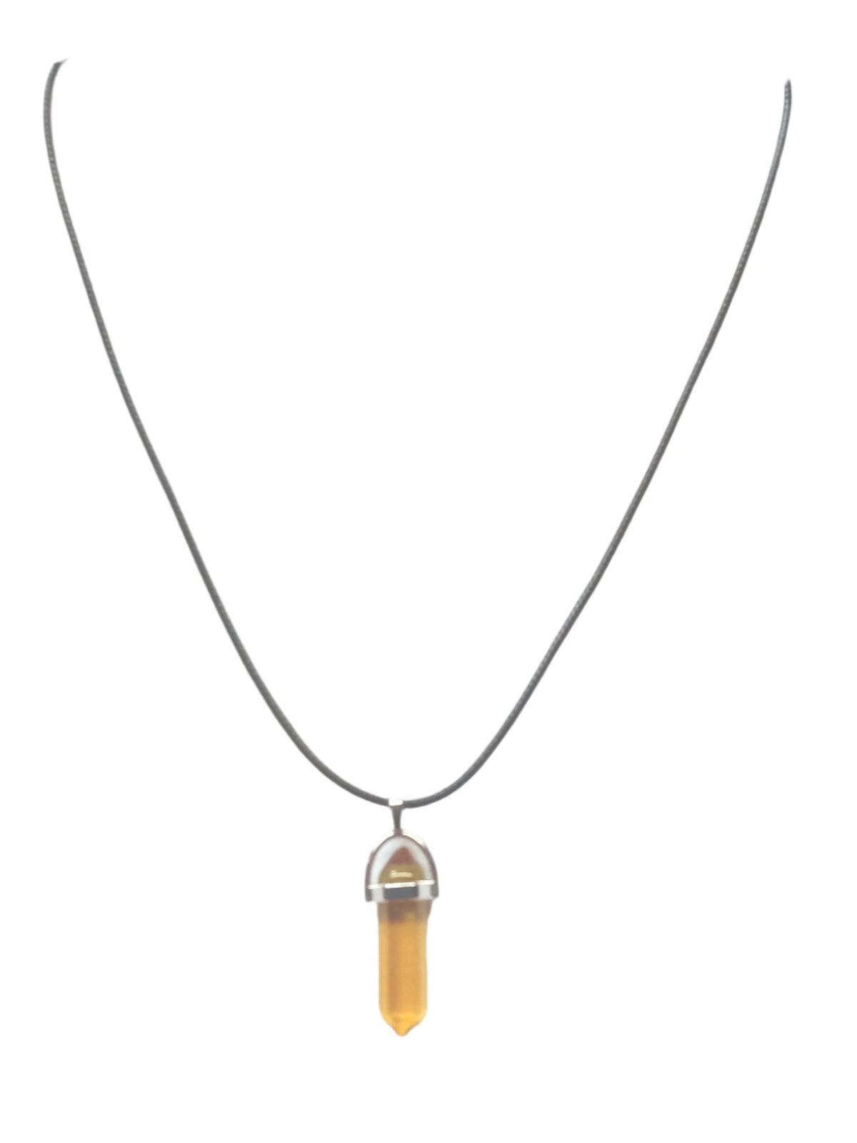 Bullet Shape Healing Stones with Black Paracord Necklace - Crystal Cooper