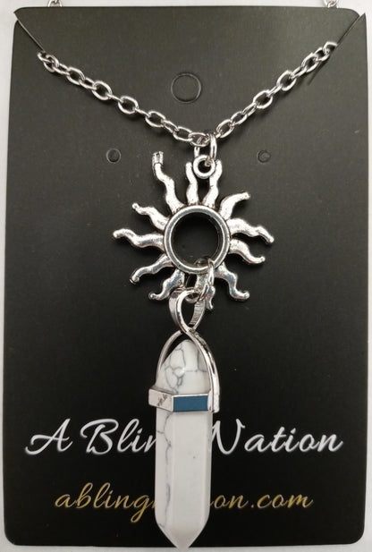 Howlite & Sun Necklace