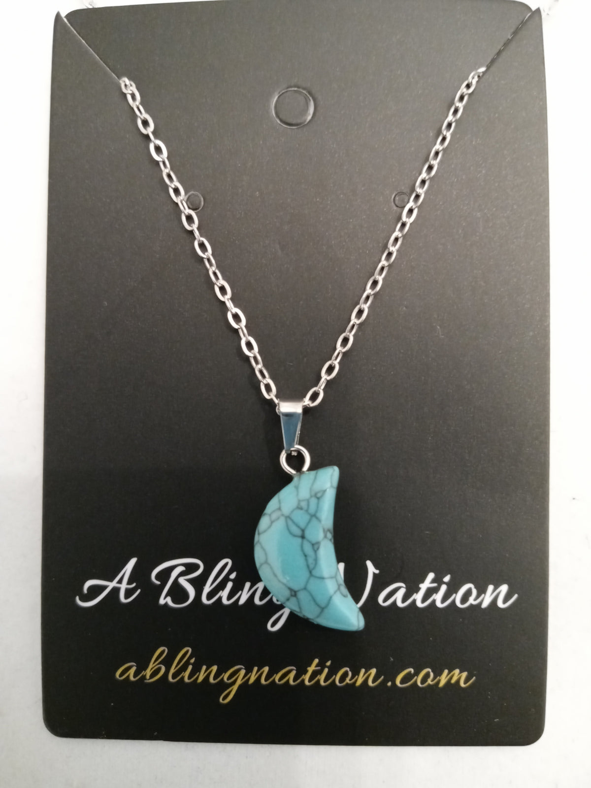 Turquoise Crescent Moon Necklace