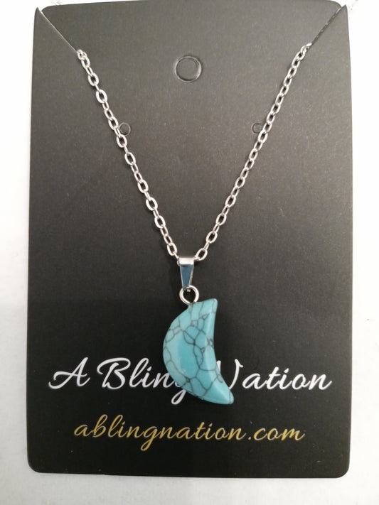 Turquoise Crescent Moon Necklace