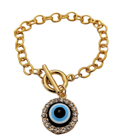 Evil Eye With Gold Chain Bracelet
